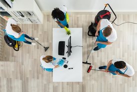 Commercial cleaning team providing office cleaning